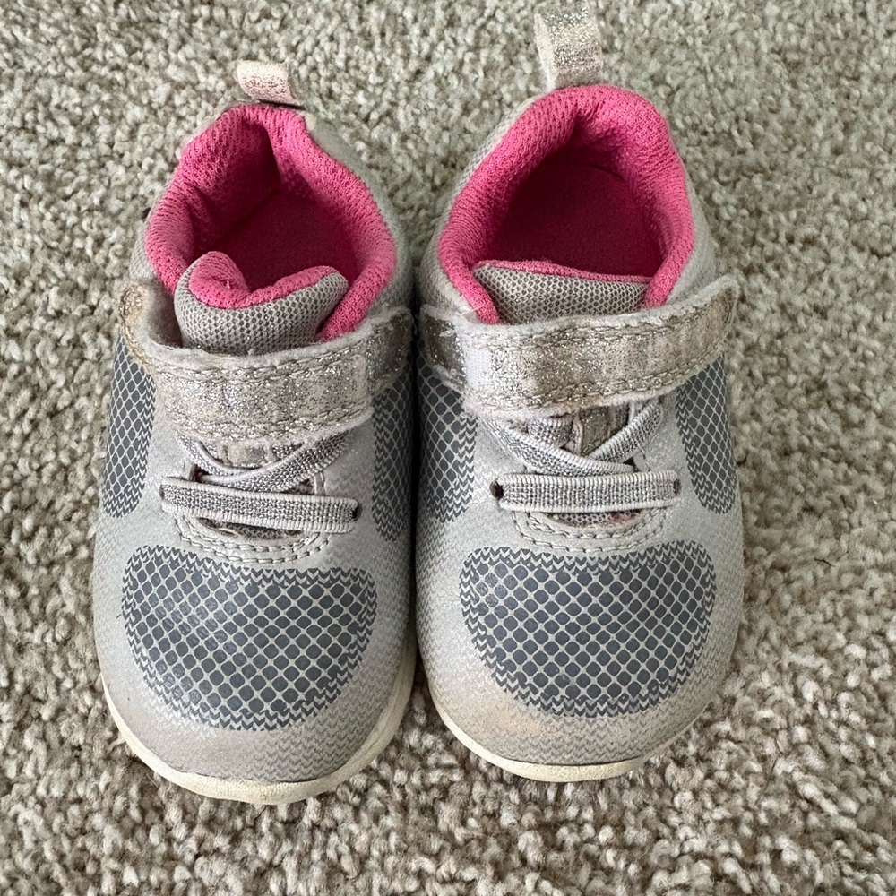 Stride Rite Gray and Pink Baby Walkers